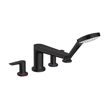 Hansgrohe Talis E 4-Hole Rim Mounted Bath Mixer Matt Black
