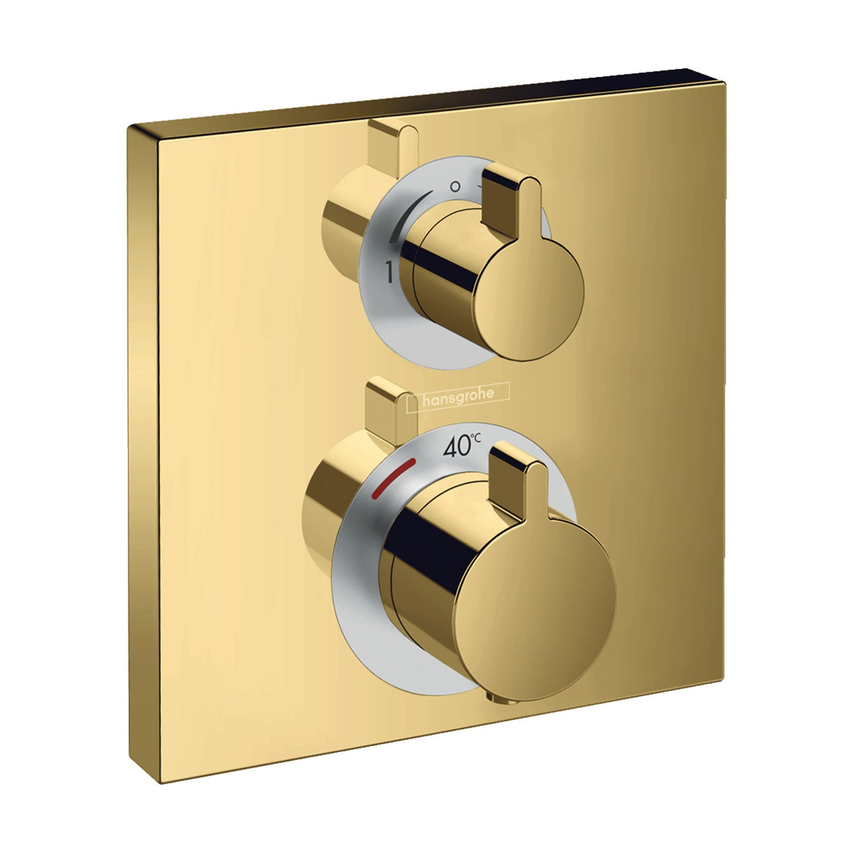 Hansgrohe Ecostat Square Thermostat for Concealed Installation for 2 Functions Polished Gold Optic