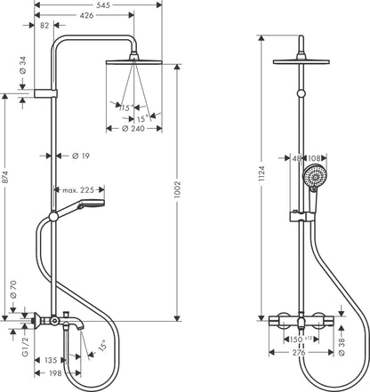 Hansgrohe Vernis Blend Showerpipe 240 1jet with thermostat 26899679