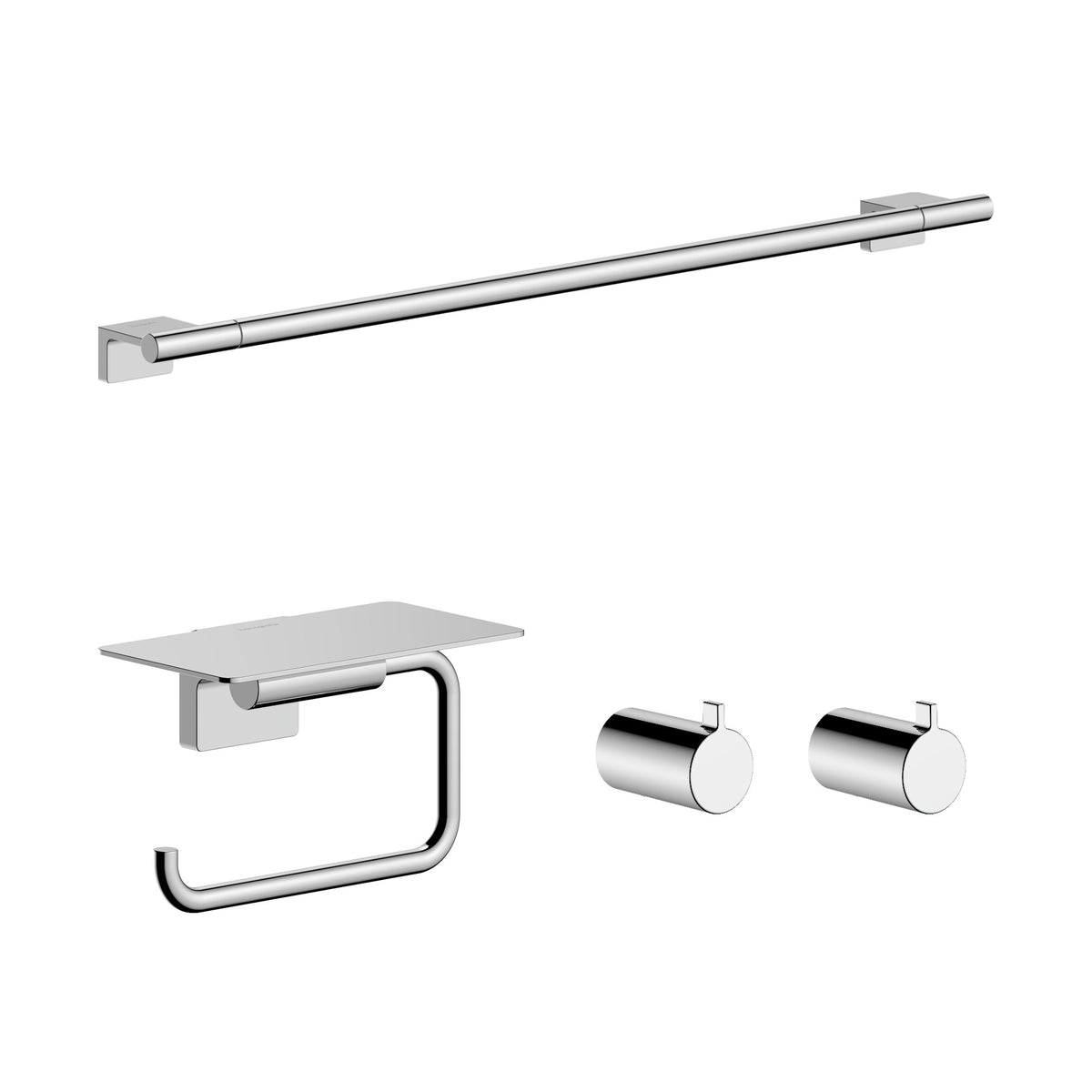 Hansgrohe AddStoris S Accessories Bundle: towel rail, roll holder with shelf, 2 towel hooks