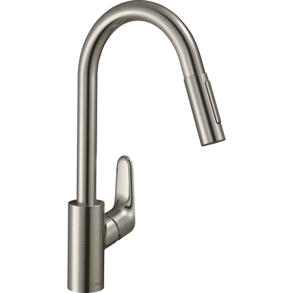 Hansgrohe Focus M41 Single Lever Kitchen Mixer 240 Pull-out Spray Stainless Steel Finish