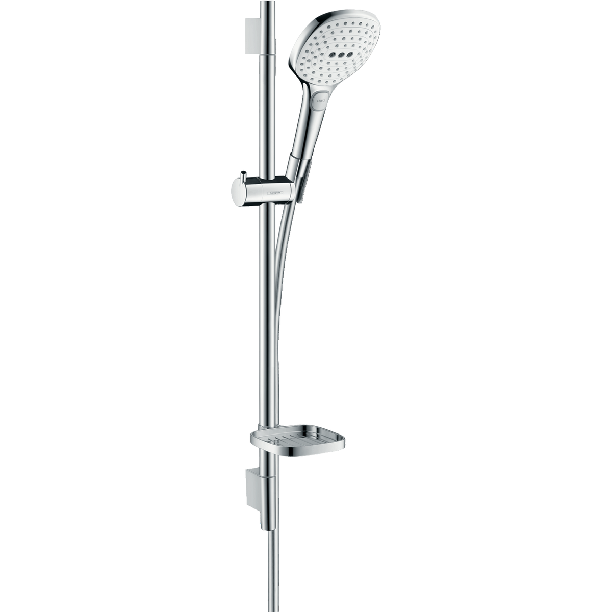 Hansgrohe Raindance Select E Shower Set 120 3jet with Shower Bar 65 cm and Soap Dish White/Chrome