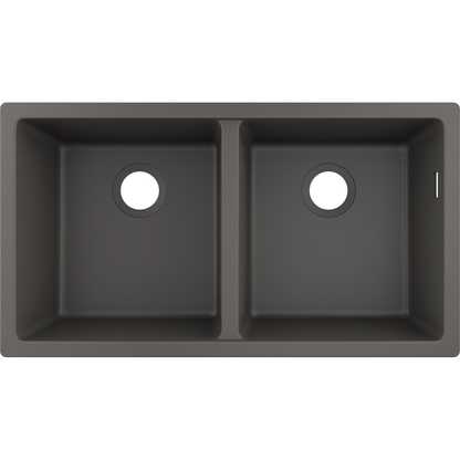 Hansgrohe S51 S510-U770 Undermount Granite Kitchen Sink 370/370 Stone Grey