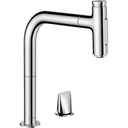 Hansgrohe Metris Select M71 2-Hole Kitchen Mixer 200 with Pull-out Spray 2jet and sBox