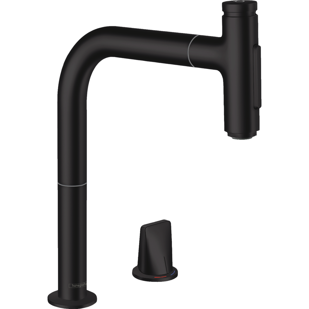 Hansgrohe Metris Select M71 2-Hole Kitchen Mixer 200 with Pull-out Spray 2jet and sBox Matt Black