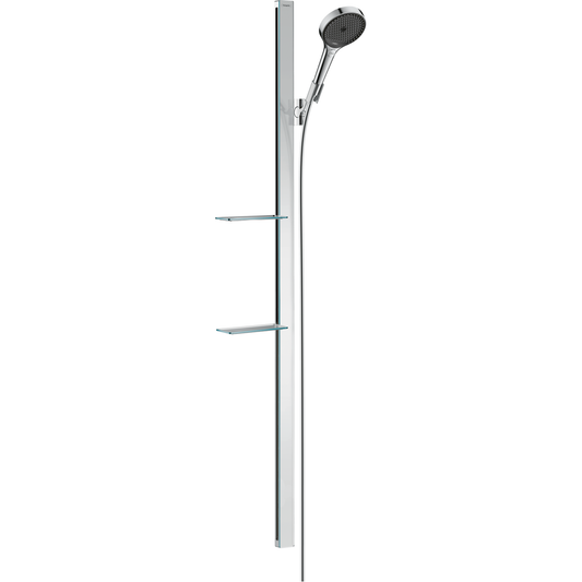 Hansgrohe Rainfinity Shower Set 130 3jet EcoSmart with Shower Bar 150 cm and Shelves 27674000