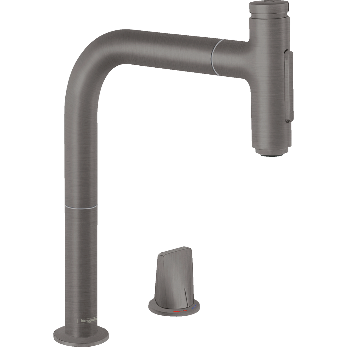 Hansgrohe Metris Select M71 2-Hole Kitchen Mixer 200 with Pull-out Spray 2jet and sBox Brushed Black Chrome