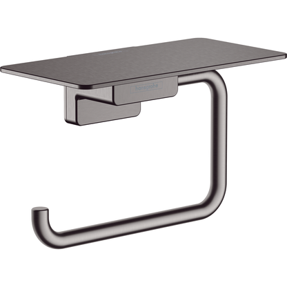 Hansgrohe Addstoris Toilet Roll Holder with Shelf Brushed Black Chrome