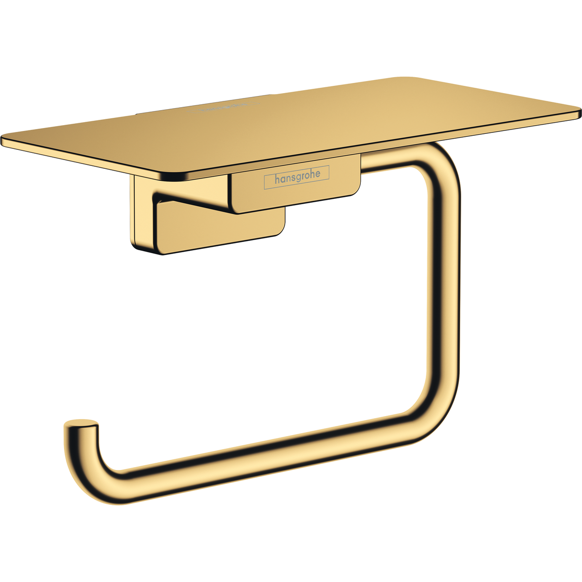 Hansgrohe Addstoris Toilet Roll Holder with Shelf Polished Gold Optic