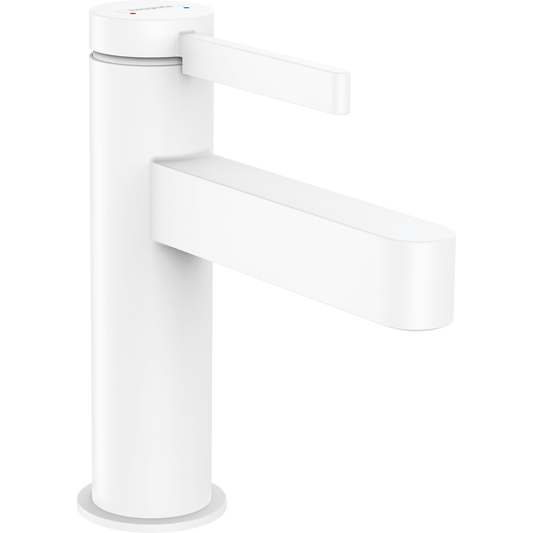 Hansgrohe Finoris Single Lever Basin Mixer 100 with Push-Open Waste Set Matt White