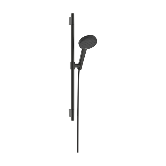 Hansgrohe Raindance Alive Select S Shower Set 125 3jet EcoSmart with Unica S Puro Shower Bar 65 cm Brushed Black Chrome