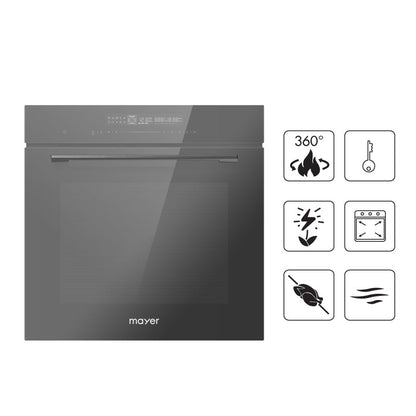 Mayer MMDO15P 75L pyrolytic built-in oven, control panel