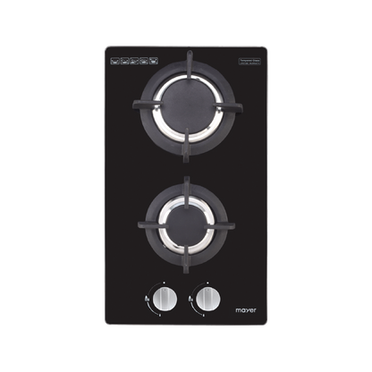 Mayer MMGH320H 30cm 2-burner domino gas hob, top view