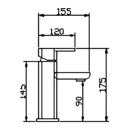NOUS Basin Mixer 4002 dimensions