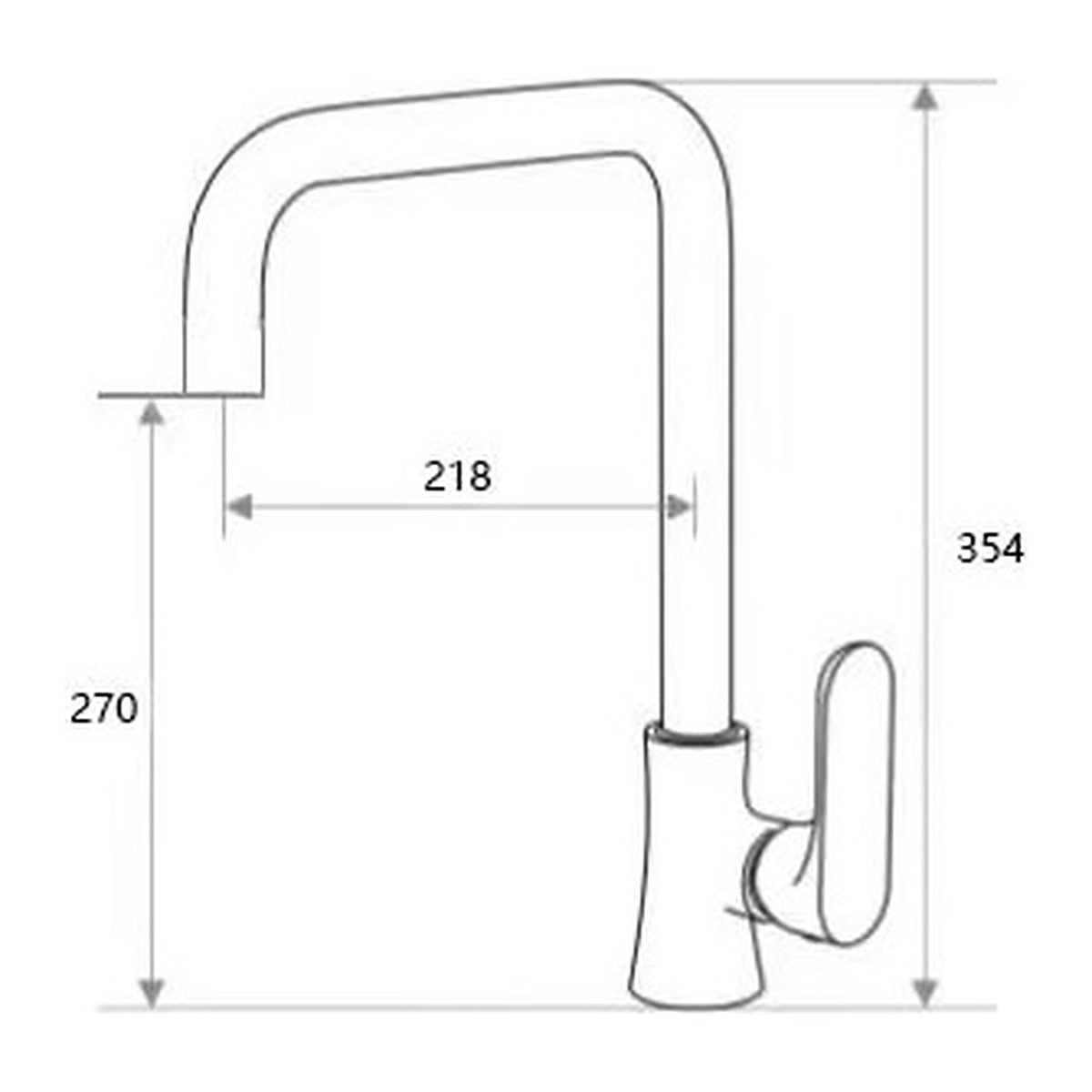 NOUS Kitchen Sink Tap 638S3 dimensions