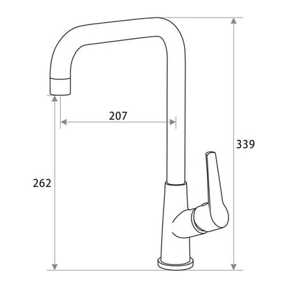 NOUS Kitchen Sink Tap 639S3 dimensions