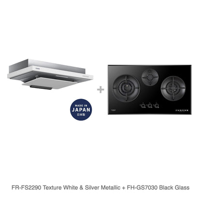 FR-FS2290 Texture White & Silver Metallic + FH-GS7030 Black Glass