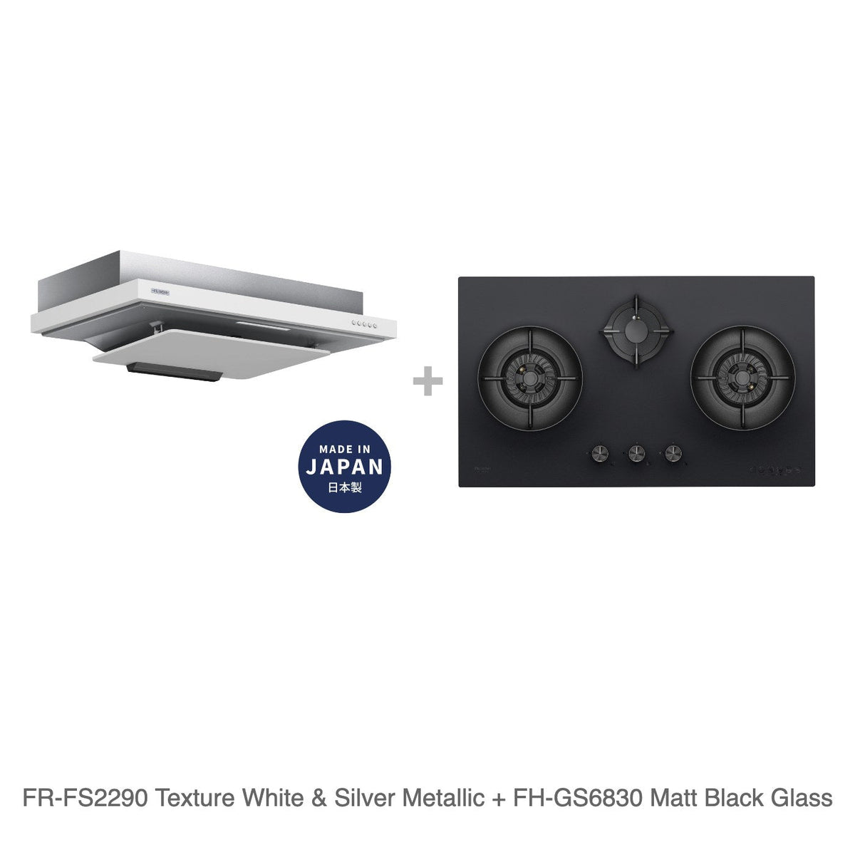 FR-FS2290 Texture White & Silver Metallic + FH-GS6830 Matt Black Glass