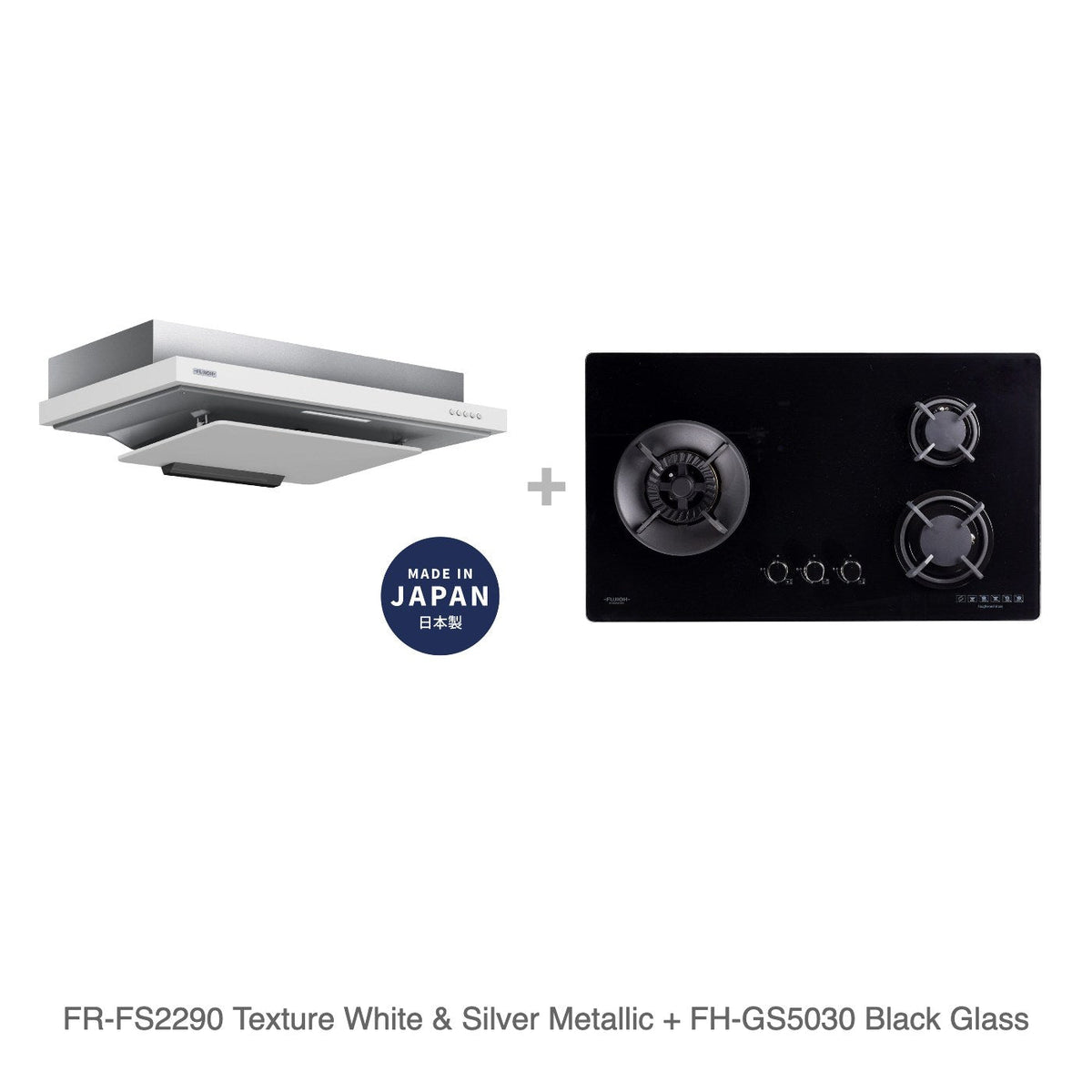 FR-FS2290 Texture White & Silver Metallic + FH-GS5030 Black Glass