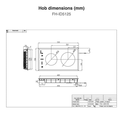 Hob dimensions: FH-ID5125