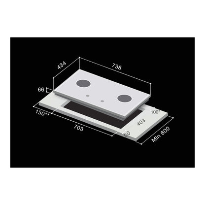 Rinnai RB-2CGN dimension drawing