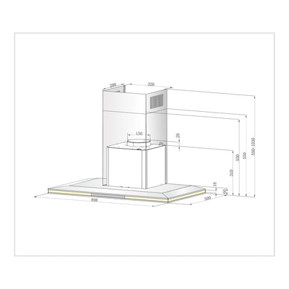 Rinnai RH-C1059-PBR dimension drawing