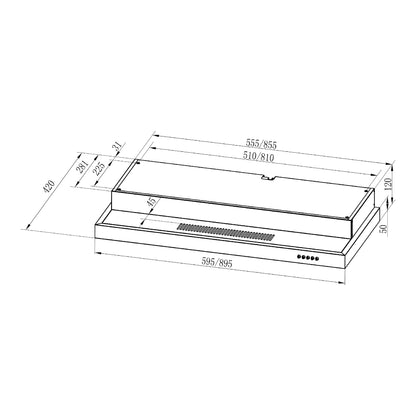 Rinnai RH-S269-SSR dimension drawing