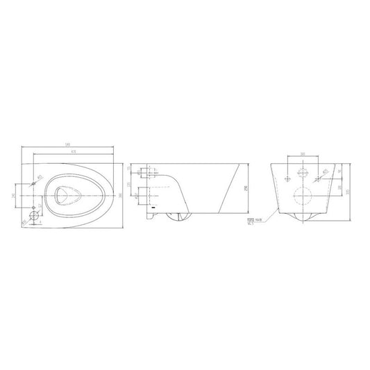TOTO CW822REJT2 dimension drawing