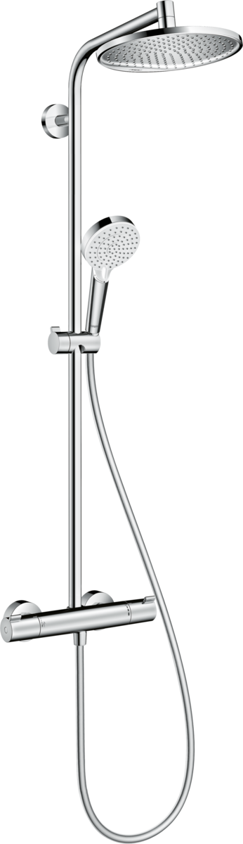 Hansgrohe Crometta S Showerpipe/Rainshower Set 240 1jet with Thermostat 26154009