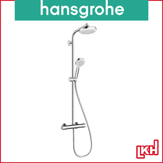 Hansgrohe Crometta Showerpipe/Rainshower Set 160 1jet with Thermostat 26156409