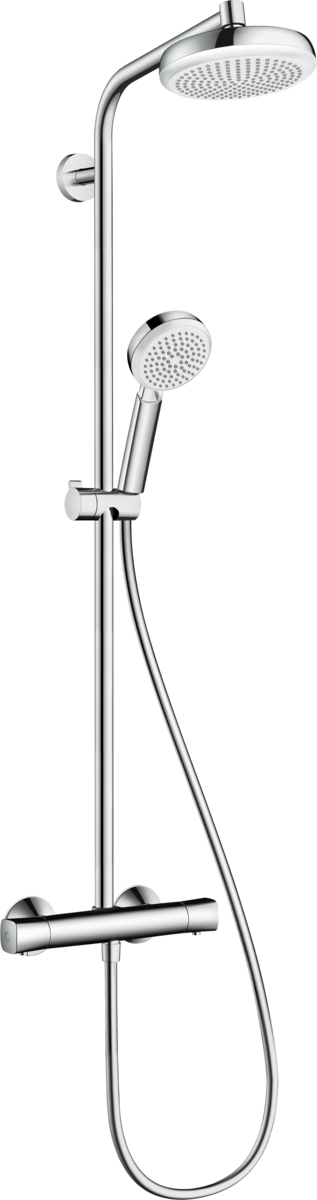 Hansgrohe Crometta Showerpipe/Rainshower Set 160 1jet with Thermostat 26156409