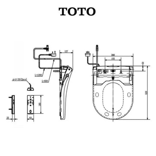 TOTO Auto-Lid, Adjustable Washlet with Remote TCF4732 view 2