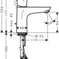 hansgrohe 31977009 basin mixer dimension
