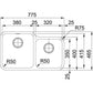 franke BCX 120-38/32 kitchen sink dimension