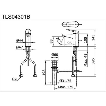 TOTO LF Single Lever Basin Mixer (Hot & Cold) TLS04301