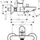 hansgrohe bath mixer dimension
