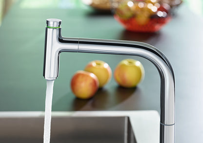 hansgrohe sink mixer with pull out spray