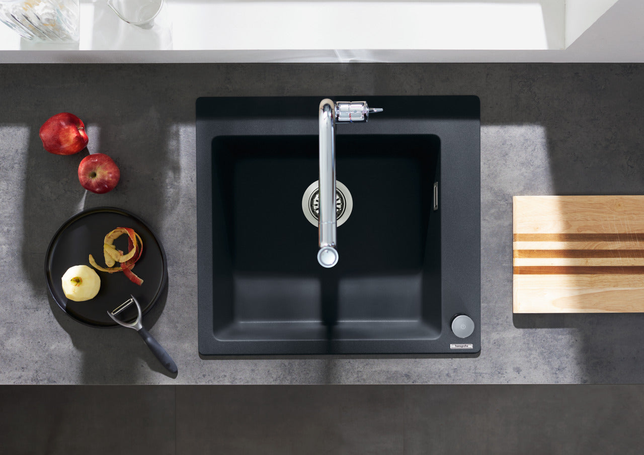 hansgrohe granite kitchen sink with hansgrohe kitchen sink mixer