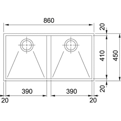 franke PZX 120-82 kitchen sink dimension