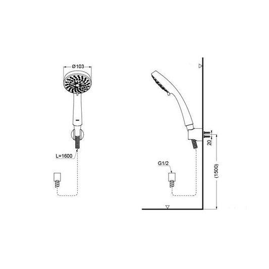 TOTO L Hand Shower Set TBW01018